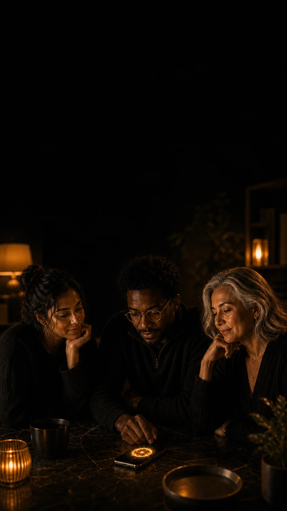 Three people gather around Jax, representing different ways support can meet you.